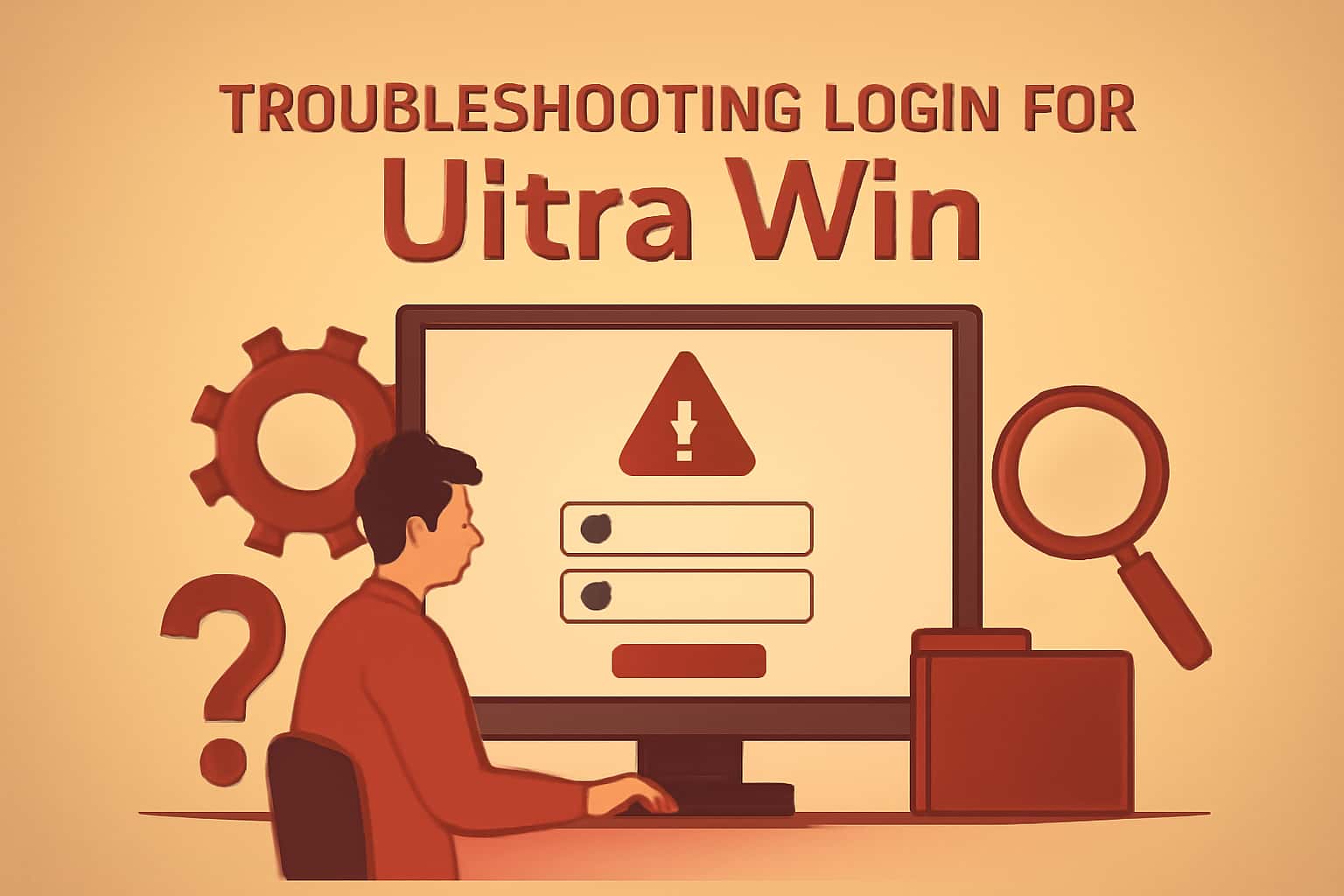 An informative scene depicting troubleshooting login for Ultra Win.