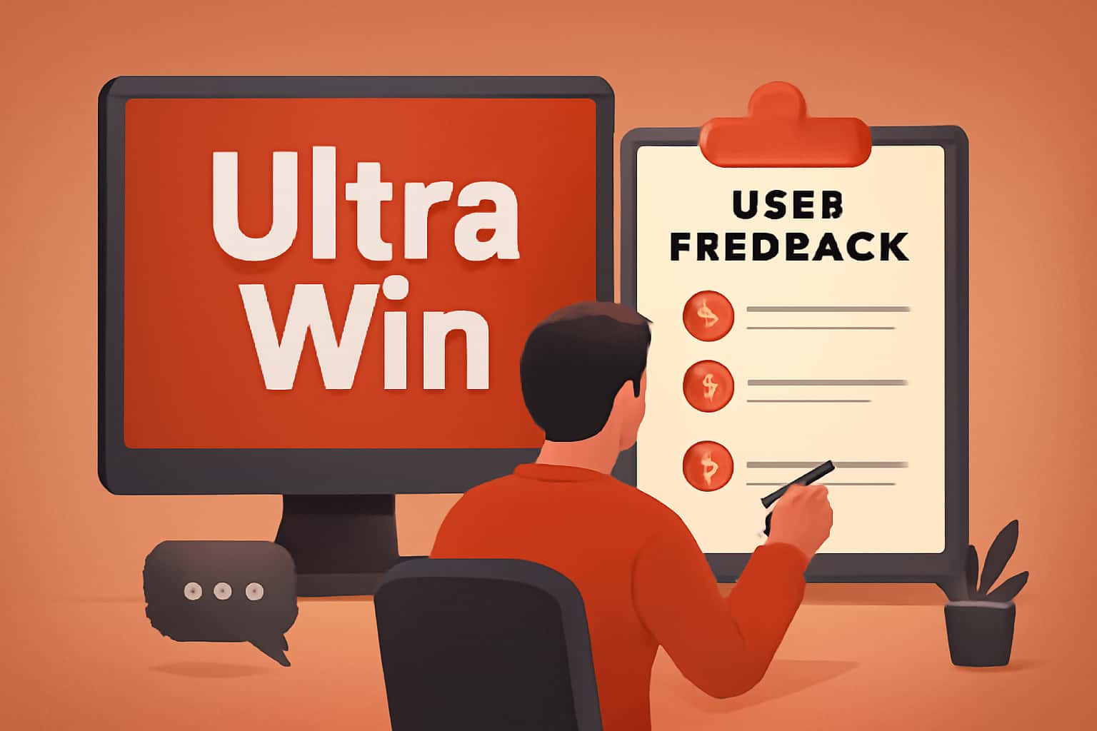 An informative graphic showcasing user feedback insights on Ultra Win.