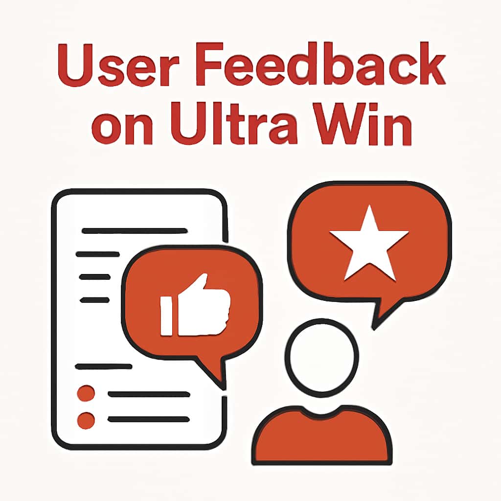 Illustration depicting user feedback processes for Ultra Win.