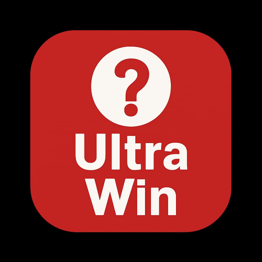 A simple badge symbolizing Ultra Win as an informative resource.